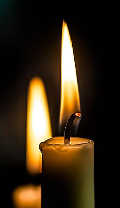 close up of a candle burning